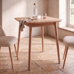 Maisons du Monde Mesa de comedor cuadrada de fresno y chapa de roble, 80x80 cm