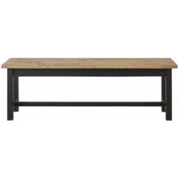 Maisons du Monde Banco industrial de acero negro y mango macizo