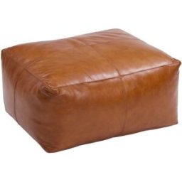 Maison Pavane Puf rectangular de cuero de búfalo marrón