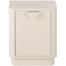 Maisons du Monde Mesita de noche de MDF color crema con 1 puerta