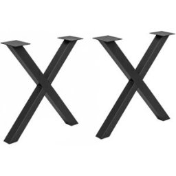 Home Heavenly Patas de mesa de metal en forma de x en color negro 74 x 88 x 8 cm