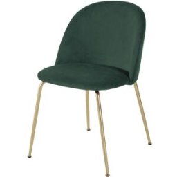 Maisons du Monde Silla de terciopelo verde bosque con patas de acero