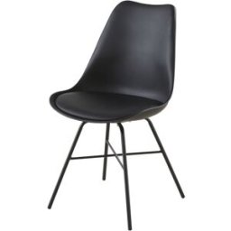Maisons du Monde Silla de polipropileno y acero negro mate