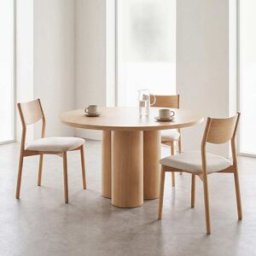 Maisons du Monde Mesa de comedor redonda de chapa de roble Ø150 cm