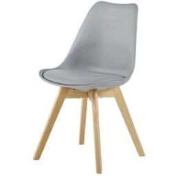 Maisons du Monde Silla de comedor en polipropileno gris acero