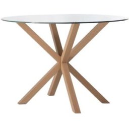 Klast Home Mesa fija de cristal cristal transparente 110 cm x 75 cm
