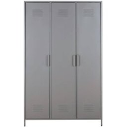 Maisons du Monde Armario infantil de 3 puertas de metal gris