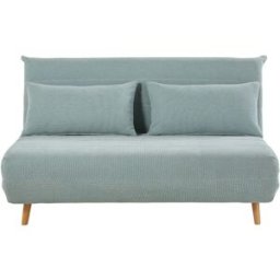 Maisons du Monde Sofá cama de 2 plazas de tela verde agua