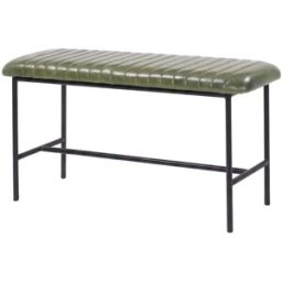 Maison Pavane Banco de 100 cm de cuero de búfalo verde