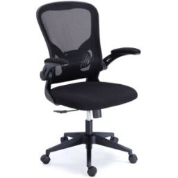 duehome Silla de oficina ergonómica 98-108x64 cm tejido negro transpirable