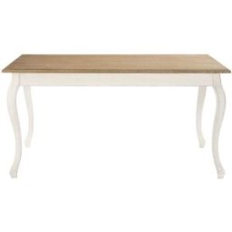 Maisons du Monde Mesa de comedor de pino y chapa de roble crema 160 cm