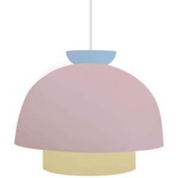 Tosel Lámpara de suspensión metal multicolor Pantalla rosa