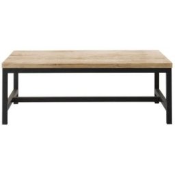 Maisons du Monde Mesa de centro de abeto macizo y acero, 100 cm