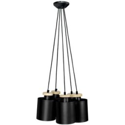 Tosel Lámpara de techo UZIBUZE de madera y metal negro
