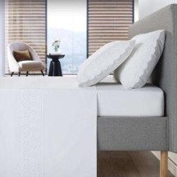 Casa da Laura Sábanas 100% algodón 300 hilos bordado blanco cama 135/140 1 almohad