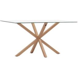 Klast Home Mesa fija de cristal cristal transparente 160 cm x 75 cm