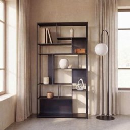 Maisons du Monde Estantería calada de acero negro de 107 cm