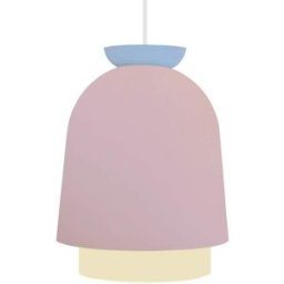 Tosel Lámpara de suspensión metal multicolor pantalla rosa