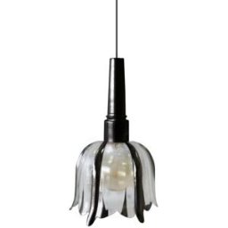 Tosel Lampara de suspension metal vidrio negro D16 cm