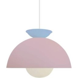 Tosel Lámpara de suspensión metal multicolor pantalla rosa