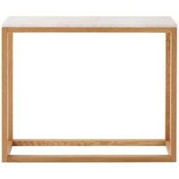 Maisons du Monde Consola de mármol blanco y roble macizo