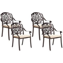 Beliani Silla de jardín de metal marrón
