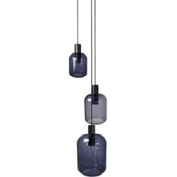 Tosel Lámpara de techo plato redondo metal negro pantalla azul