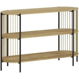 Homcom Mesa de consola 124x43.5x80 cm madera natural