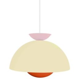 Tosel Lámpara de suspensión metal multicolor pantalla beige