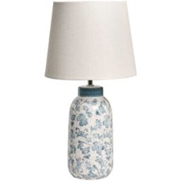 Beliani Lámpara de mesa cerámica blanco azul