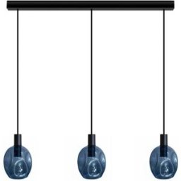Tosel Lámpara de techo barra metal negro pantalla azul