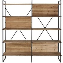 Maisons du Monde Estantería industrial de abeto macizo y metal negro