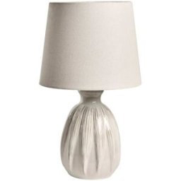 Beliani Lámpara de mesa cerámica beige claro