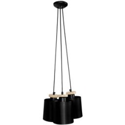 Tosel Lámpara de techo UZIBUZE de madera y metal negro