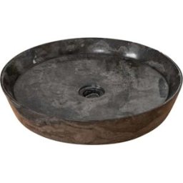 Wanda Collection Lavabo encimera de mármol para cuarto de baño 45 negro