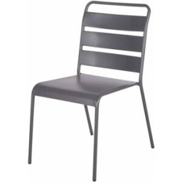 Maisons du Monde Silla de exterior apilable de acero gris antracita