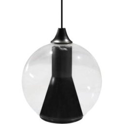 Tosel Lámpara de suspensión vidrio negro D20 cm