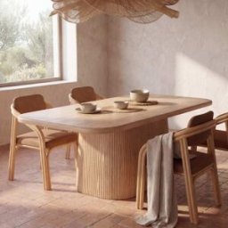 Maisons du Monde Mesa de comedor de mango macizo, 8 a 12 personas, 240 cm