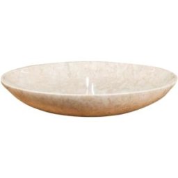 Wanda Collection Lavabo encimera redondo grande de mármol 45 cm crema