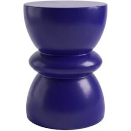 Maison Pavane Mesa auxiliar azul real, fibra de arcilla efecto hormigón ø35 cm