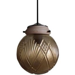 Tosel Lámpara de suspensión vidrio natural oro D18 cm