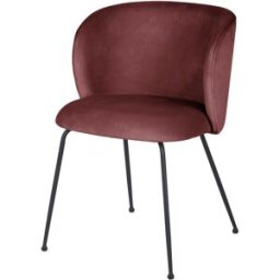 Maisons du Monde Silla de terciopelo terracota y patas de acero negro