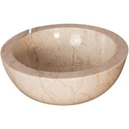 Wanda Collection Lavabo sobre encimera de mármol color crema 30 cm
