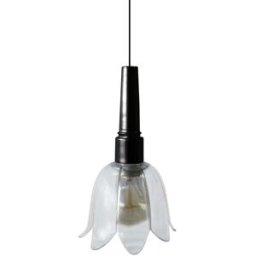 Tosel Lámpara de Suspensión metal vidrio negro D16 cm