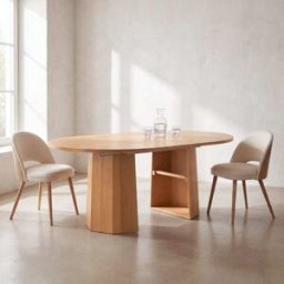 Maisons du Monde Mesa de comedor redonda extensible de chapa de roble 120-180 cm