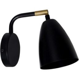 Tosel Aplique de pared articulado metal negro Pantalla negro