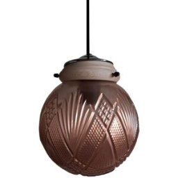 Tosel Lámpara de suspensión vidrio natural cobre D18 cm