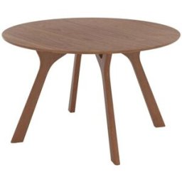 Maison Pavane Mesa redonda para 4, madera maciza de caucho, nogal, d120 cm