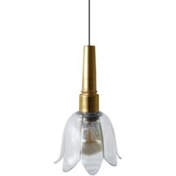 Tosel Lámpara de suspensión vidrio oro D16 cm