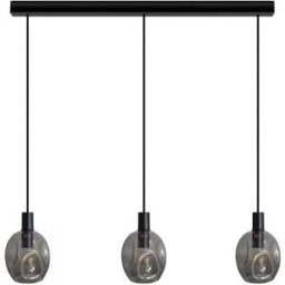 Tosel Lámpara de techo barra metal negro pantalla ahumado